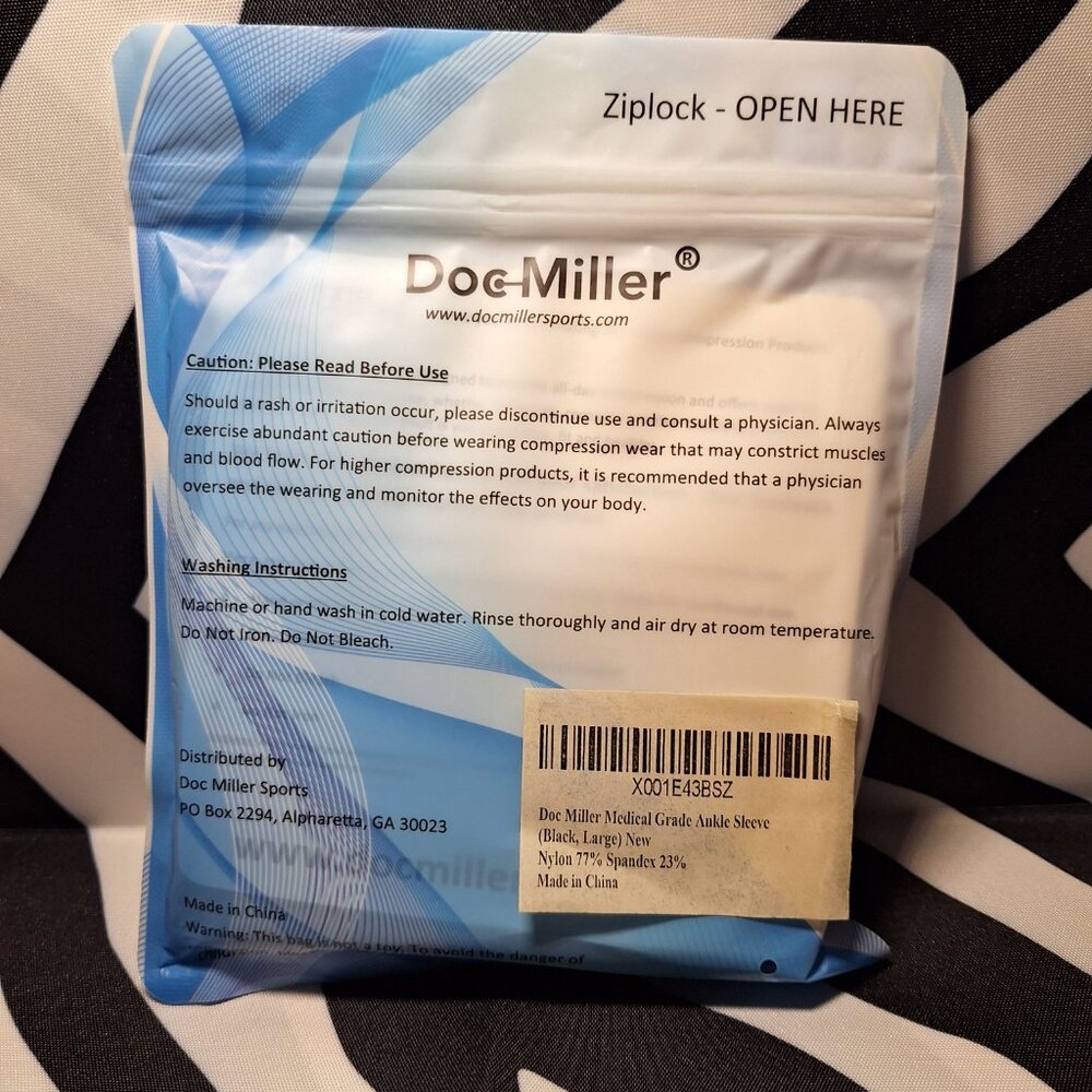 Doc Miller Compression Ankle Sleeve Large Black - Picture 3 of 4